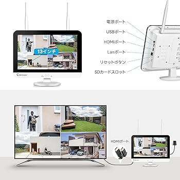 Amazon.co.jp: Jennov 防犯カメラ 屋外 モニター付き AI人体検知